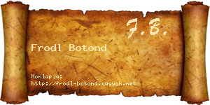 Frodl Botond névjegykártya